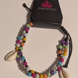 paparazzi Colorful Beaded Shell Double-Strand Bracelet